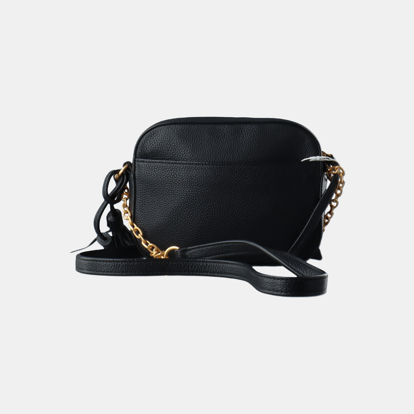 TORY BURCH Mcgraw Black Leather Fringe Crossbody Bag Single Shoulder Bag Tote Bag Golden hardware-(SKU)-931155501