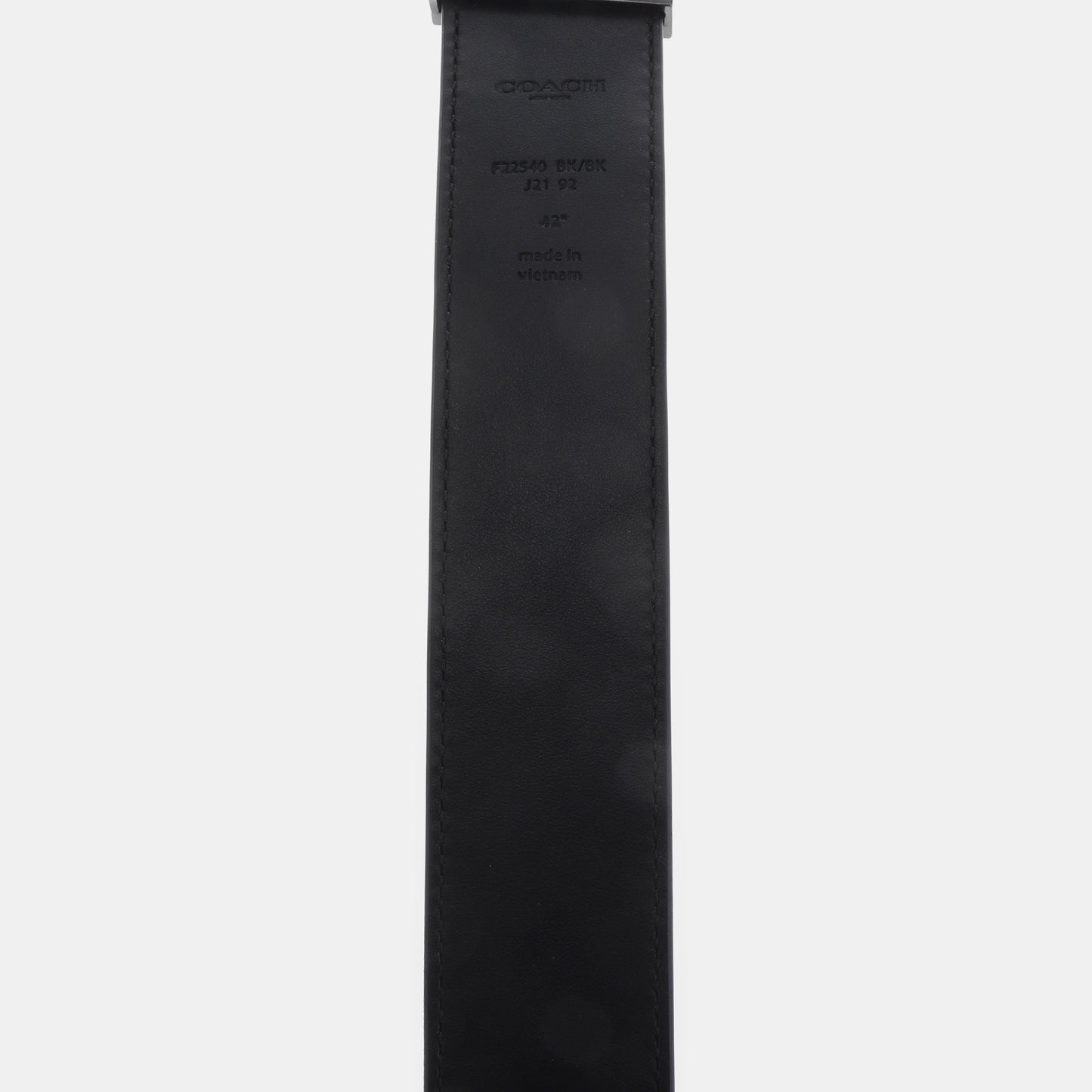 COACH Black Leather Buckle Men's Belt Long129cm Width4cm-(SKU)-940205190