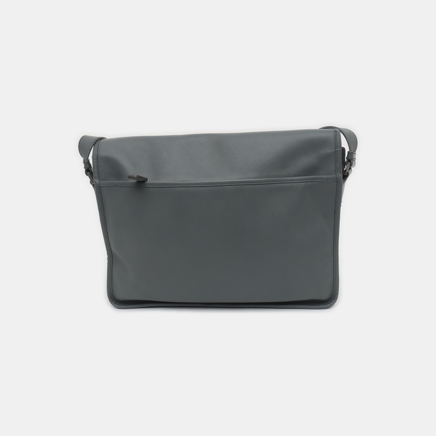 PRADA Dark Grey Cowhide Crosshatch shoulder bag Silver Hardware-(SKU)-938485965
