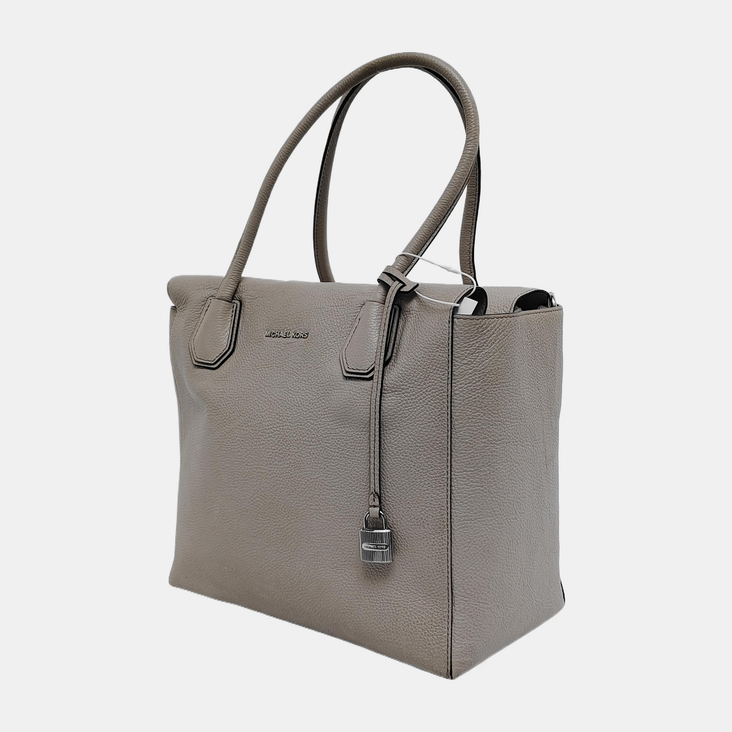 MICHAEL KORS Mercer Gray cowhide single shoulder bag crossbody handbag Silver Hardware Removable shoulder strap-(SKU)-940249549