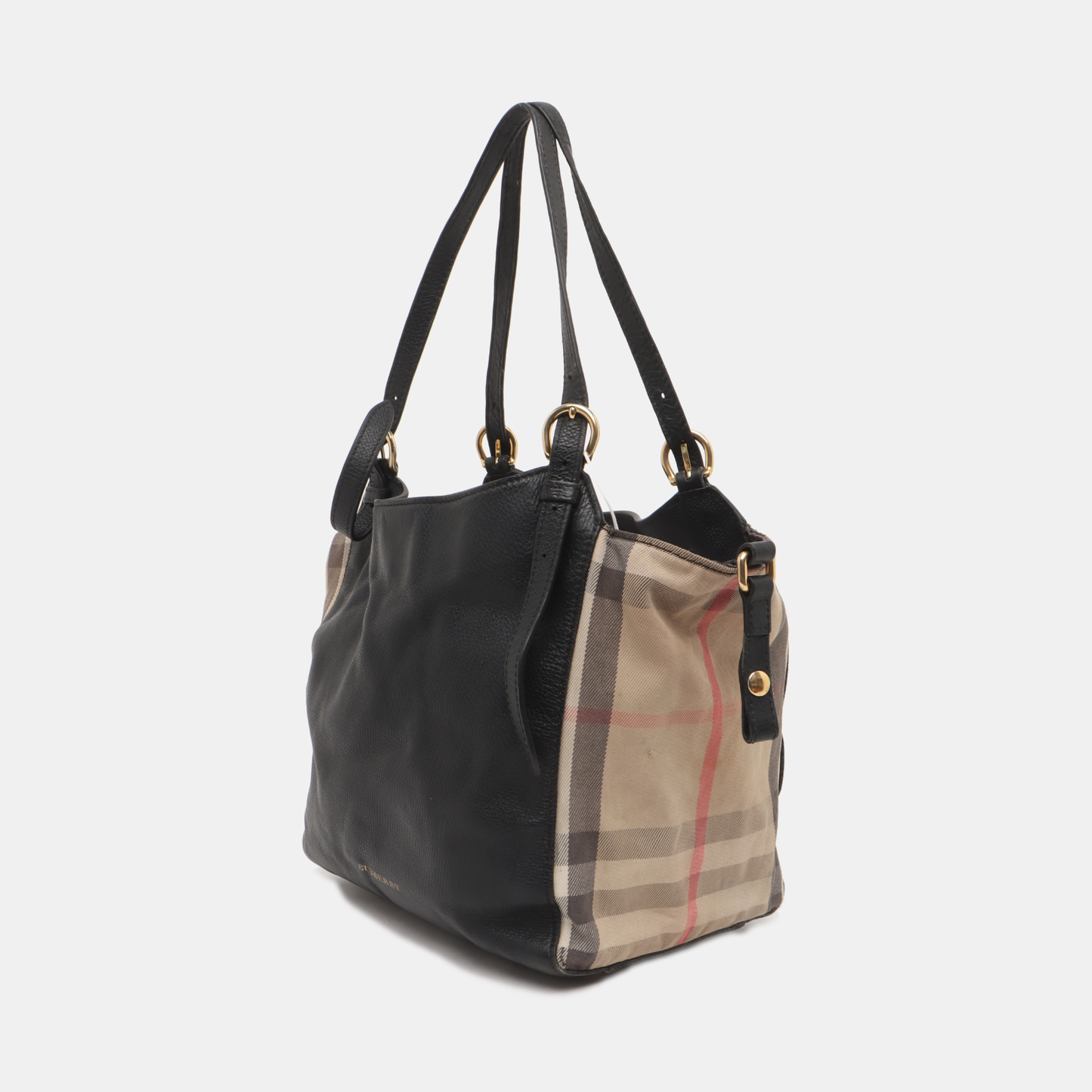 BURBERRY Canterbury Black Cowhide Warhorse Grain Single Shoulder Bag Golden hardware shoulder straps-(SKU)-933963706