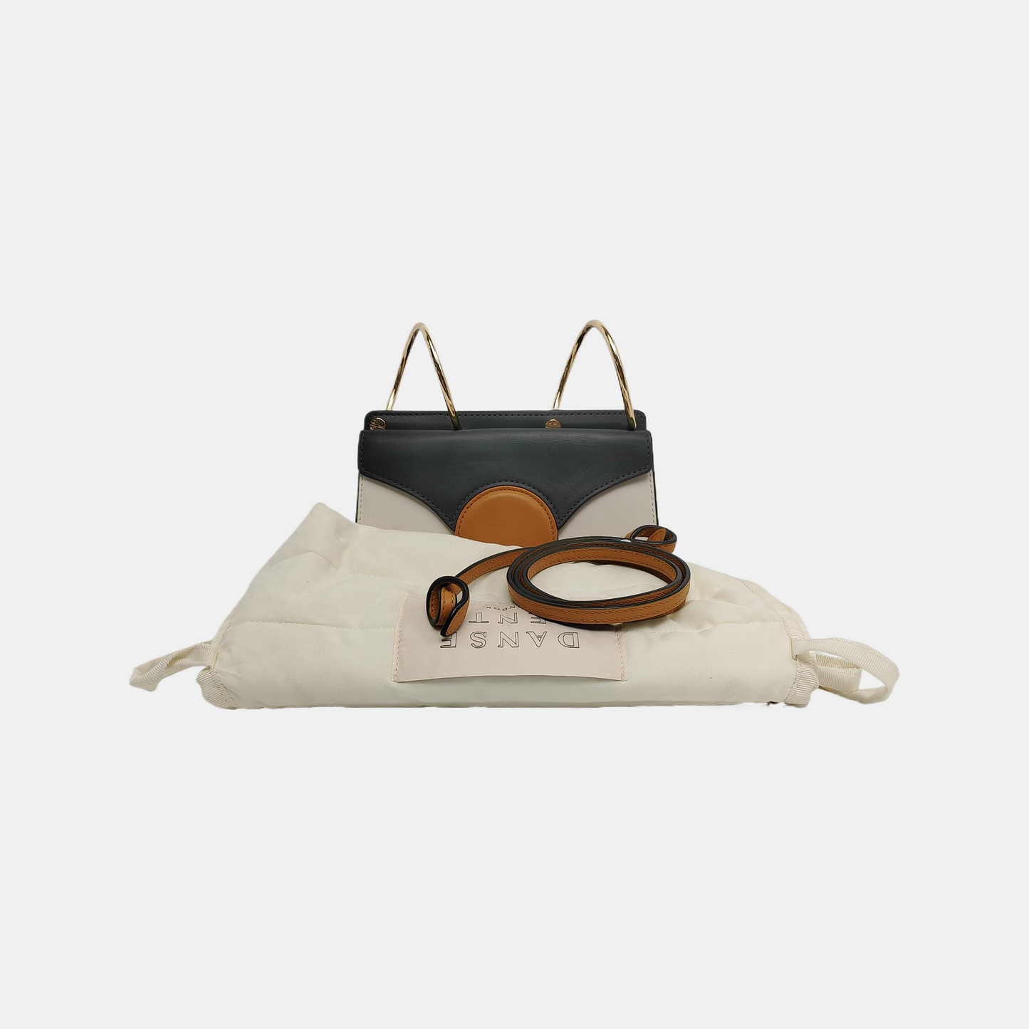 Danse Lente White Leather Single Shoulder Bag Crossbody Bag Golden hardware Removable shoulder strap-(SKU)-941106853