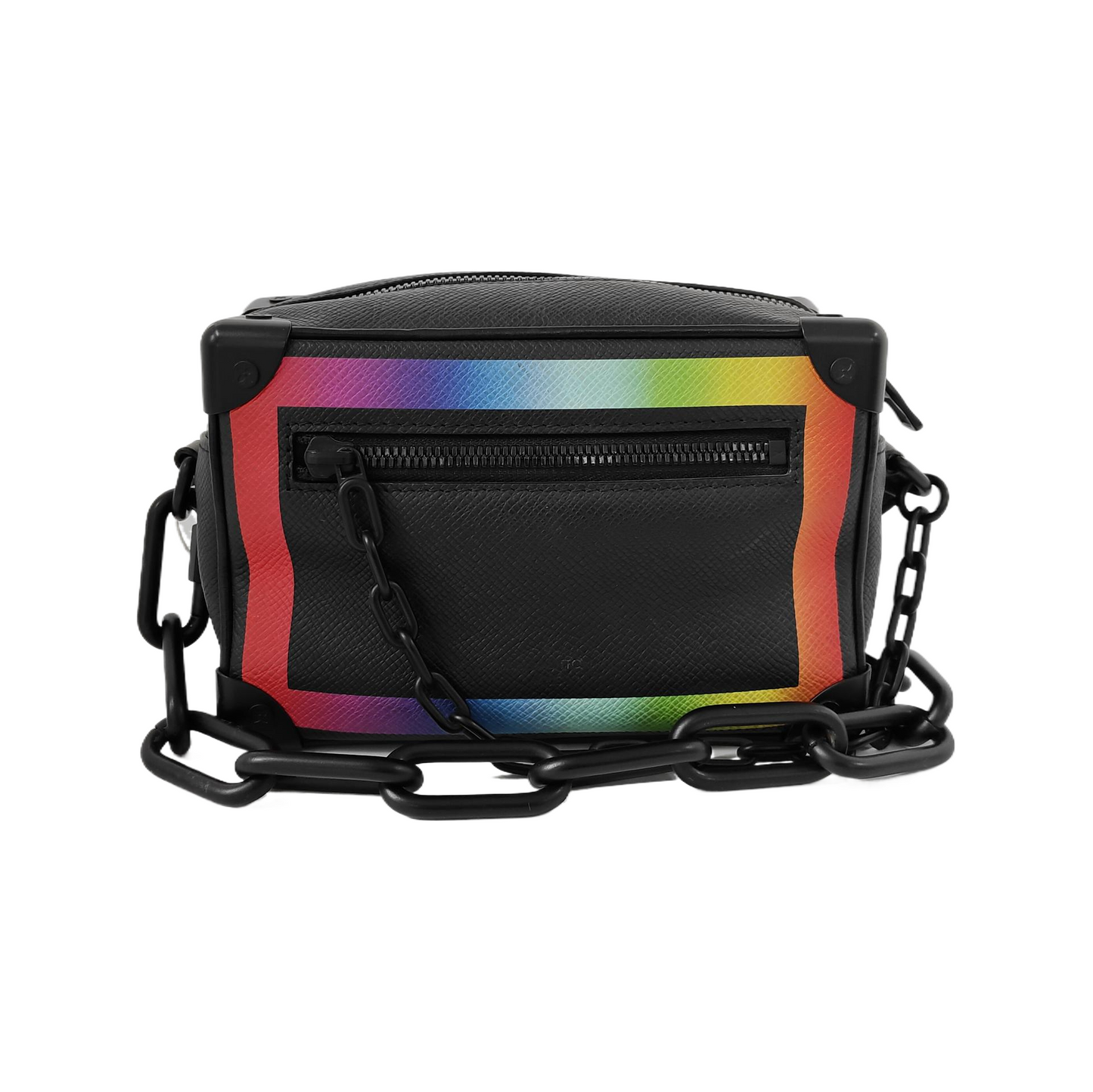 LOUIS VUITTON SOFT TRUNK Mini Black Leather Shoulder Bag Handbag with Detachable Strap-(SKU)-944919253