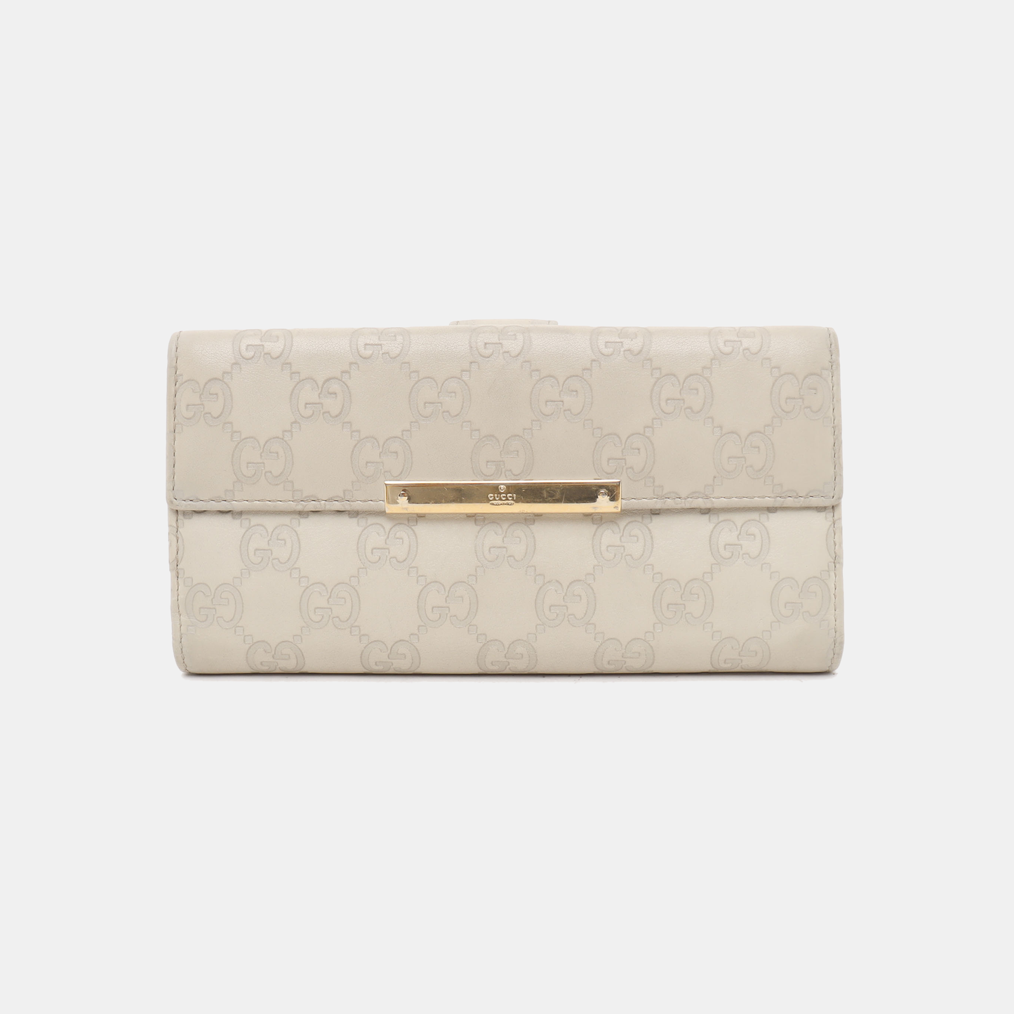 GUCCI Signature白色牛皮老花,压纹钱包-(SKU)-939007138