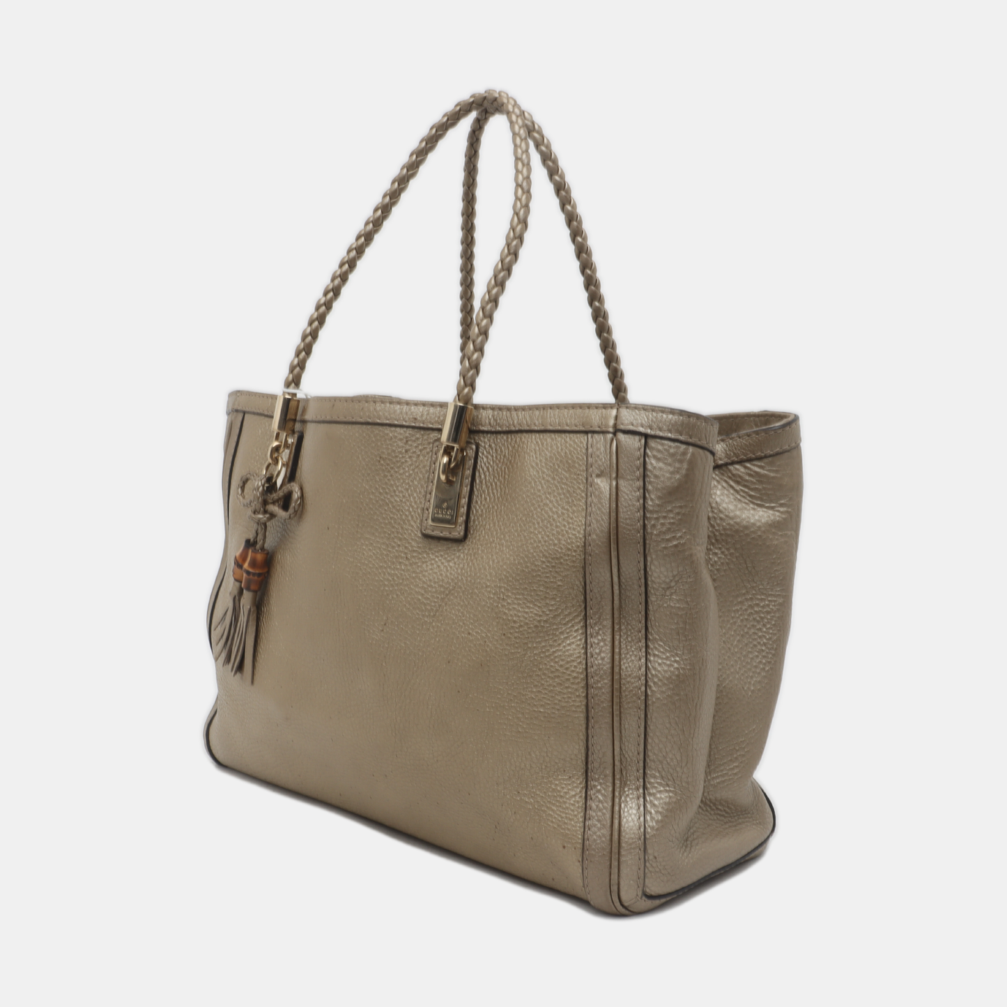 GUCCI Bella Gold Cowhide Fringe Woven Handbag Golden hardware-(SKU)-935482640