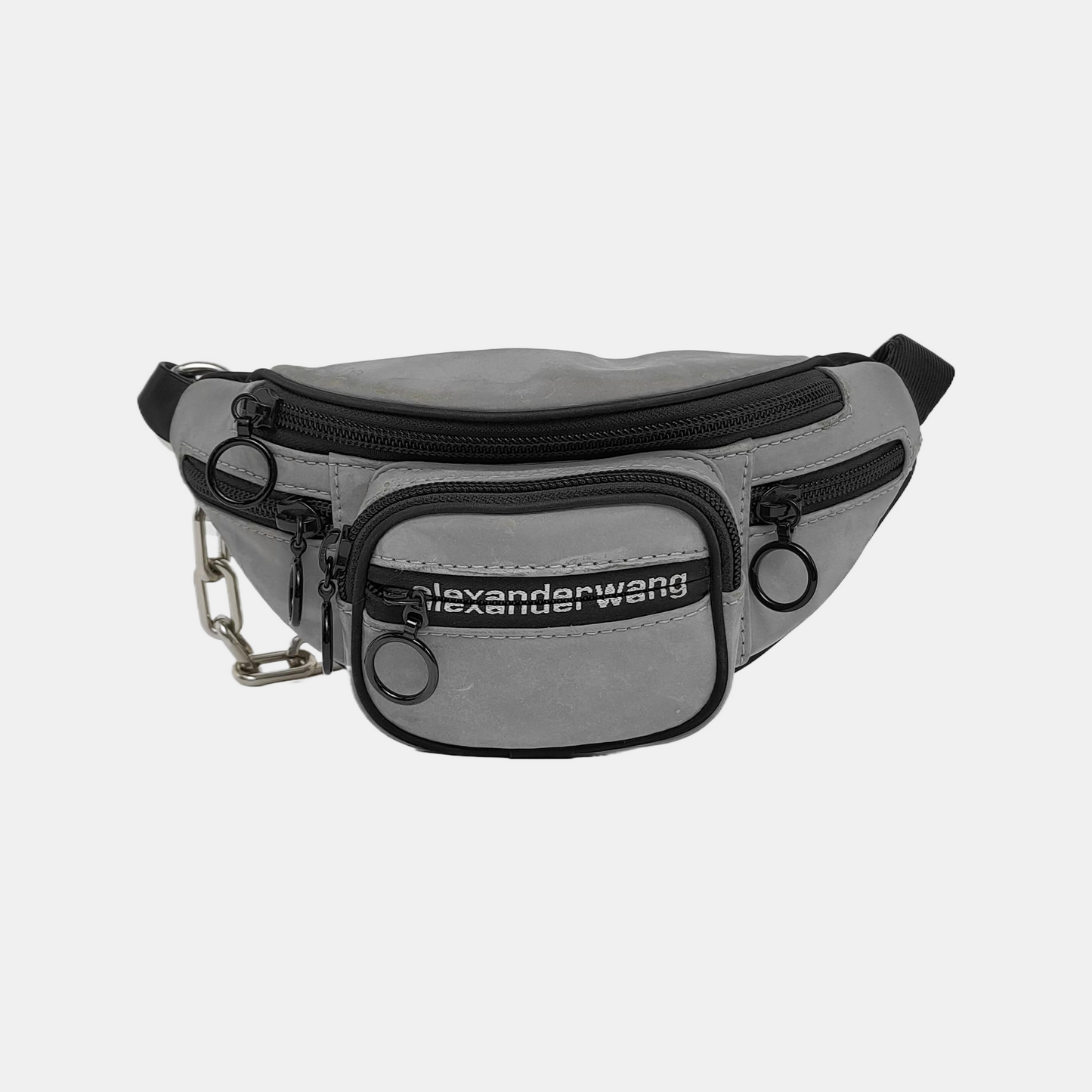 Alexander Wang Attica 浅灰色尼龙腰包腰包/胸包 Black hardware-(SKU)-940440192