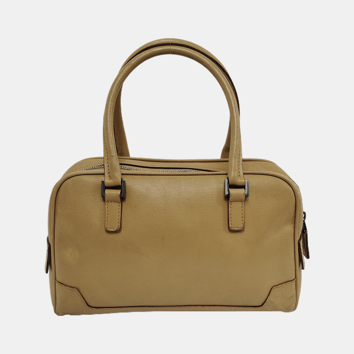 GUCCI Khaki Leather Tote Silver Hardware-(SKU)-945954036
