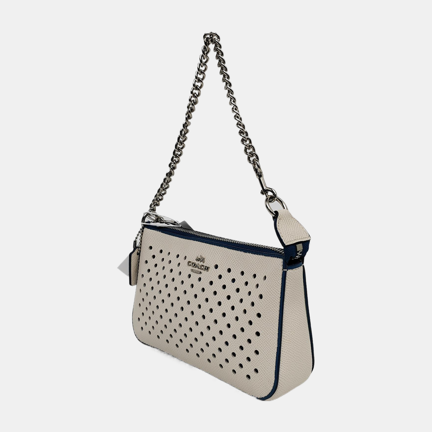 COACH NOLITA White Leather Carriage Cutout Tote Bag Silver Hardware-(SKU)-942280328