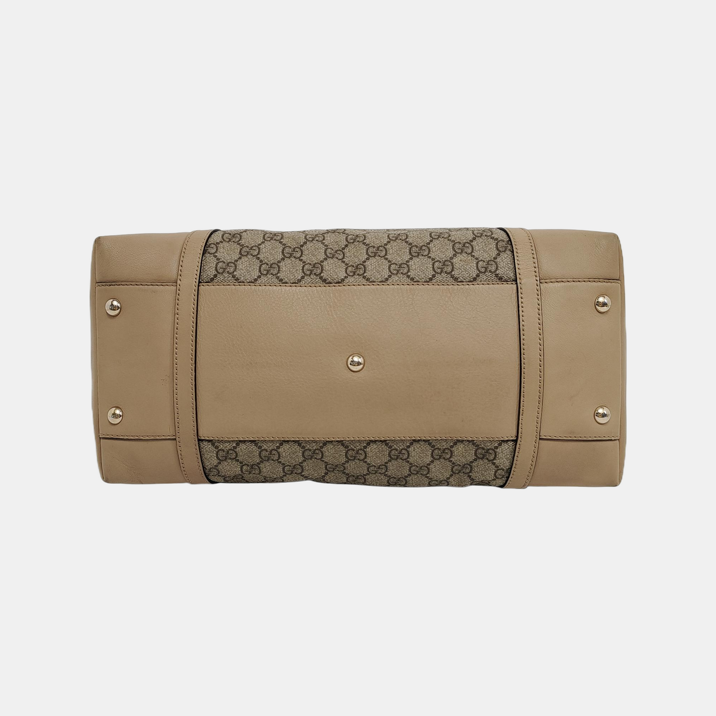 GUCCI GG Supreme Khaki Coated Canvas Monogrammed Single Shoulder Bag Tote Golden hardware Removable shoulder strap-(SKU)-944985050