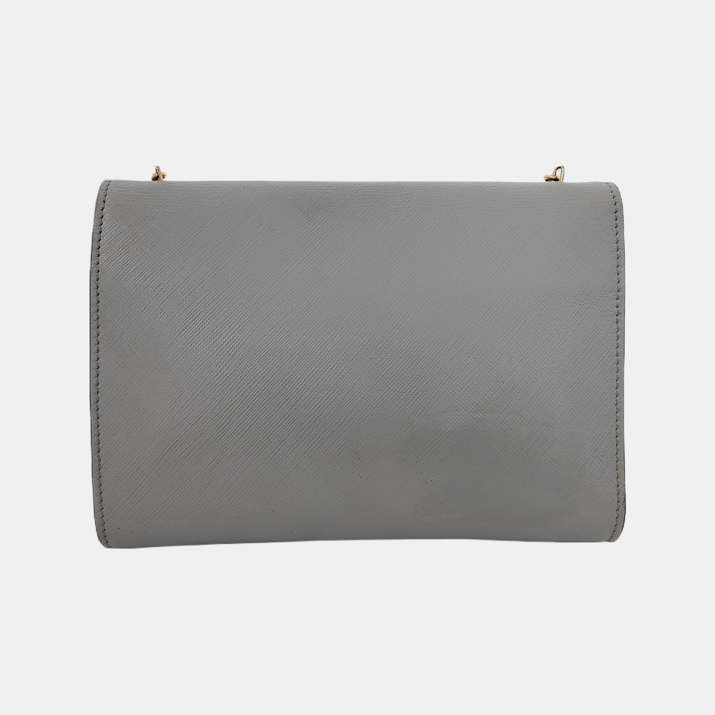 FERRAGAMO Ginny Grey Leather Crossbody Single Shoulder Bag Golden hardware-(SKU)-944502659