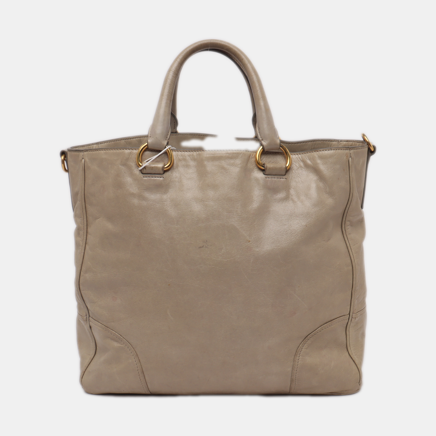 PRADA Green Cowhide Handbag Shoulder Bag Golden hardware-(SKU)-13786138
