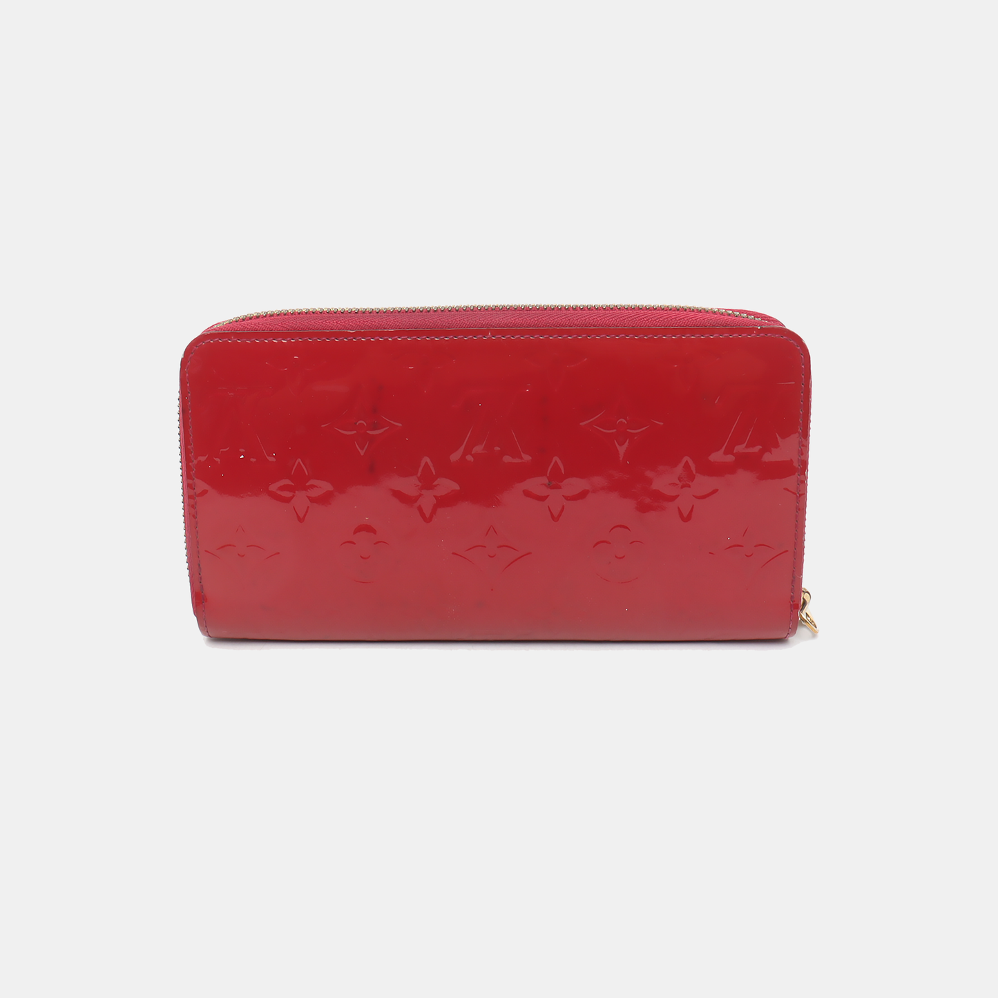 LOUIS VUITTON Red patent leather embossed wallet Golden hardware Complete Accessories-(SKU)-931296992