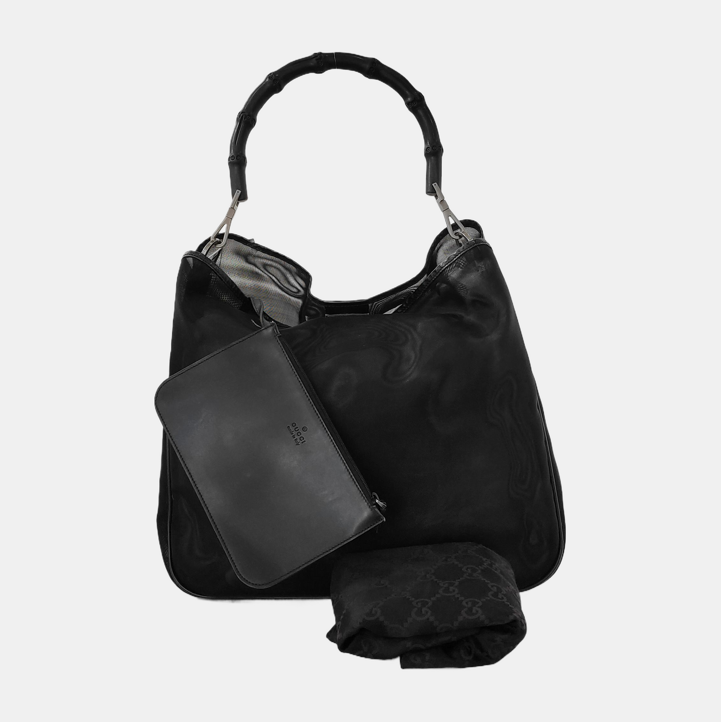 GUCCI Tote bag Black Special Material Bamboo Handle Bag Tote Bag Ruthenium color hardware Sub-bag-(SKU)-941712456