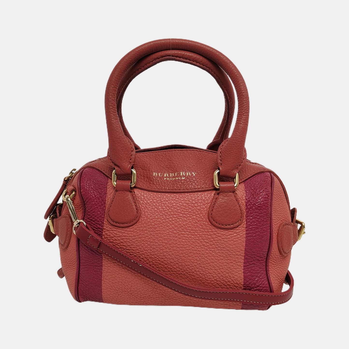 BURBERRY Orange Cowhide Single Shoulder Bag Handbag Crossbody Bag Golden hardware-(SKU)-943185246