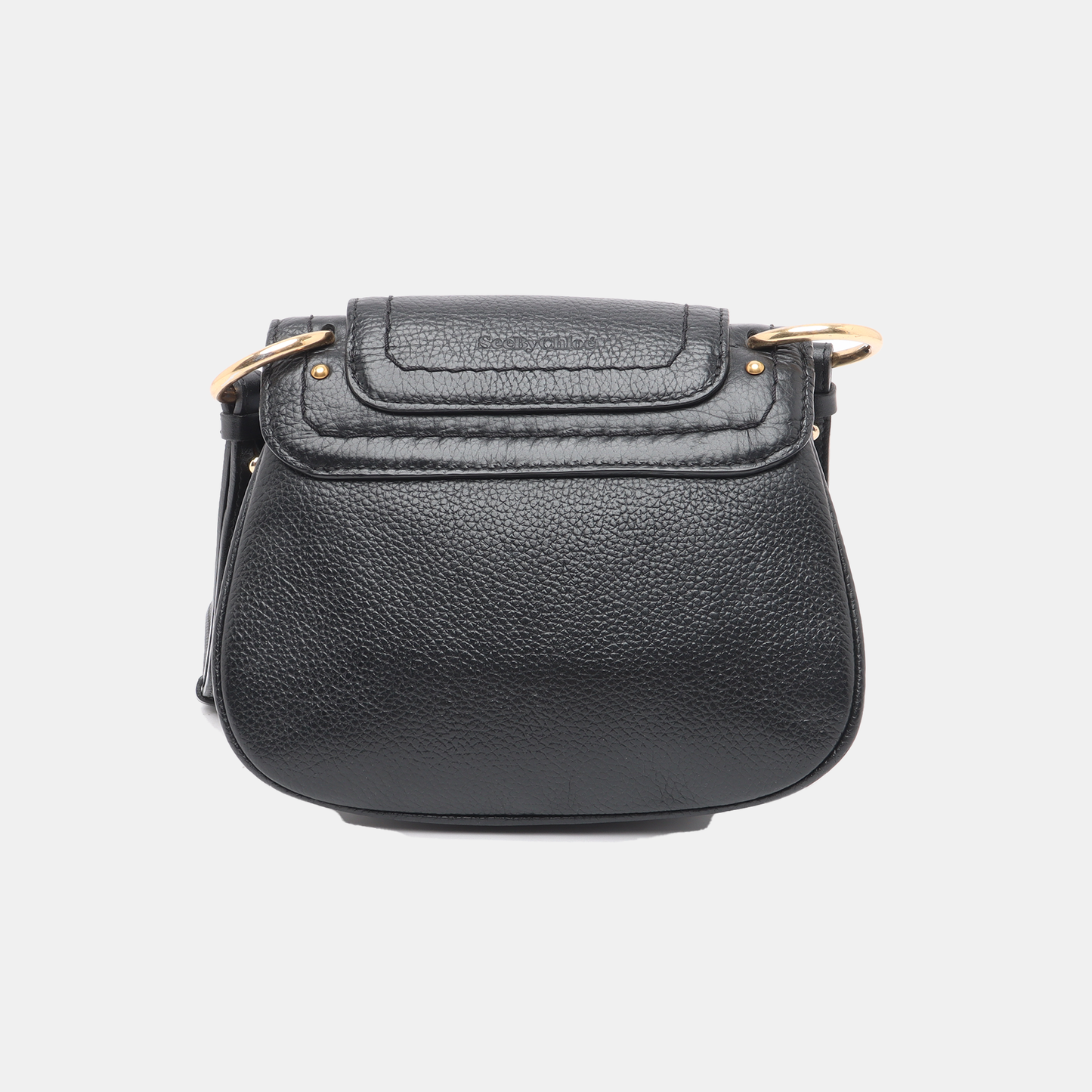See By Chloé Polly Black Leather Single Shoulder Bag Golden hardware Removable shoulder strap-(SKU)-13199858
