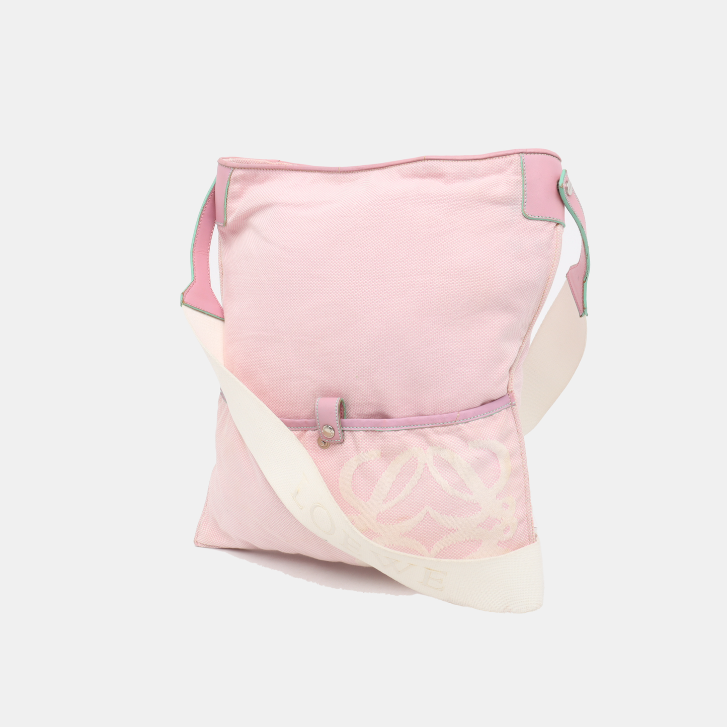 LOEWE Pink Fabric Single Shoulder Bag Handbag Silver Hardware-(SKU)-928609799