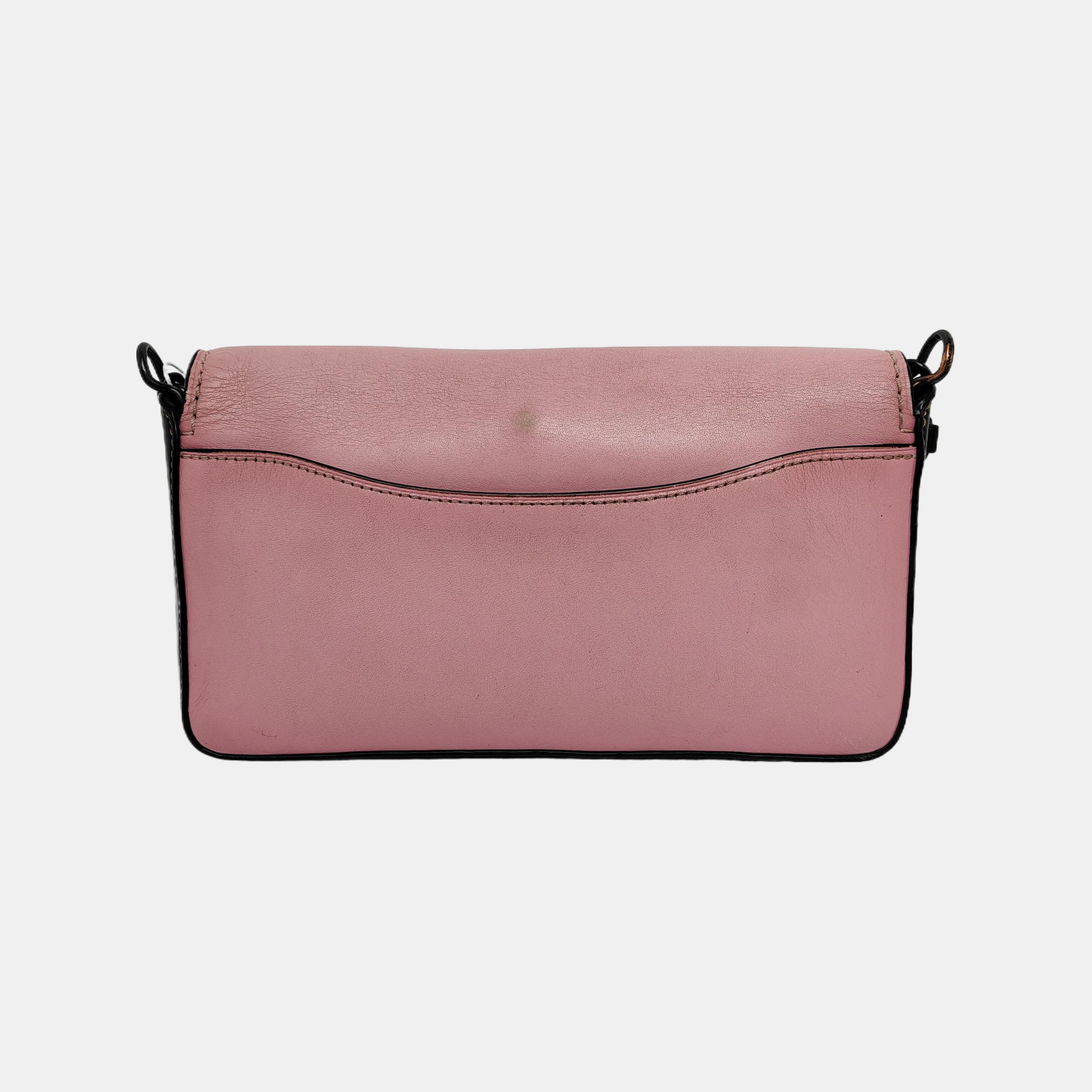 COACH DINKY Pink Cowhide Sling Bag Single Shoulder Bag Black hardware Removable shoulder strap-(SKU)-942643126