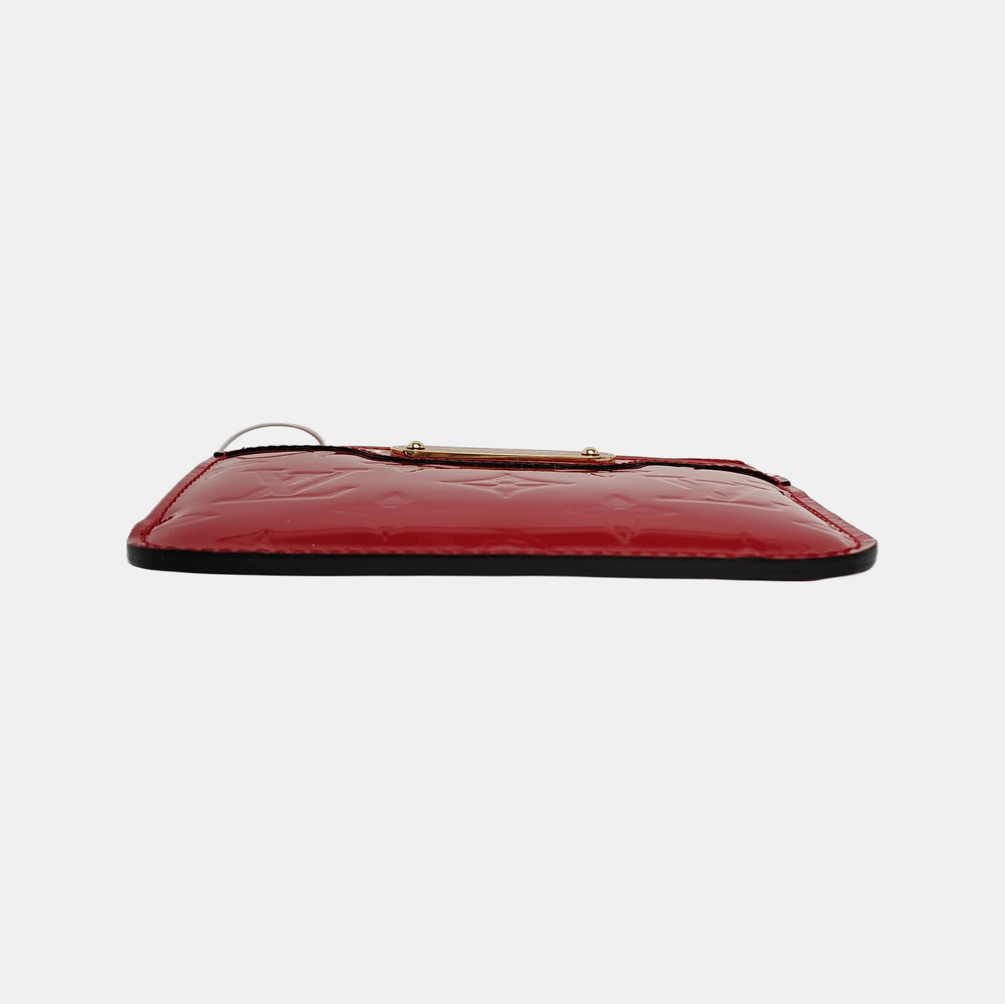 LOUIS VUITTON Red Patent Leather Textured Handbag Golden hardware-(SKU)-944993230