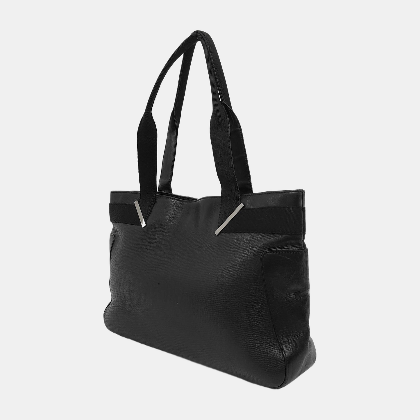 GUCCI Tote bag Black Leather Single Shoulder Bag Silver Hardware-(SKU)-945631188