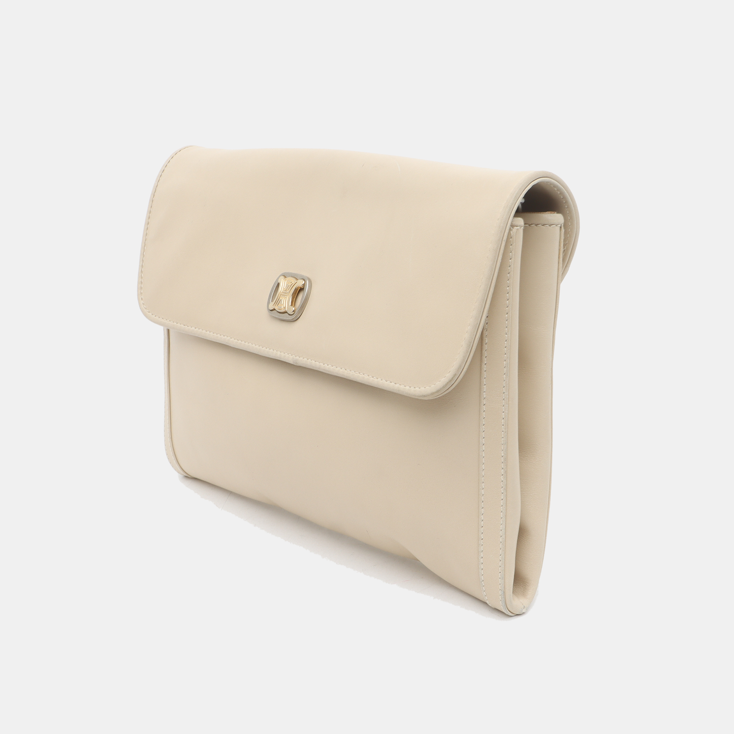CELINE Beige Cowhide Triumph Crossbody Shoulder Bag Golden hardware Removable shoulder strap-(SKU)-935277558
