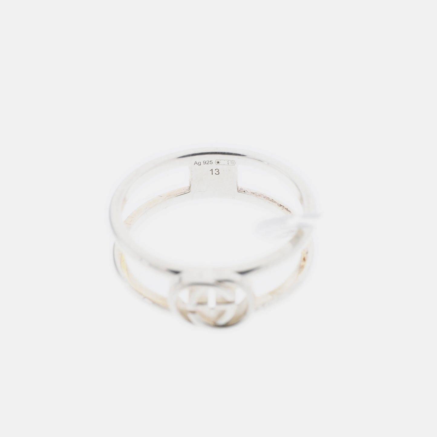 GUCCI Interlocking G Hong Kong Size13code 银色925银LOGO戒指-(SKU)-939182659