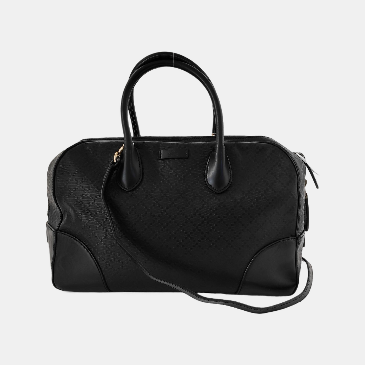 GUCCI Tote bag Black Cowhide Textured Single Shoulder Bag Tote Golden hardware Removable shoulder strap-(SKU)-943666475