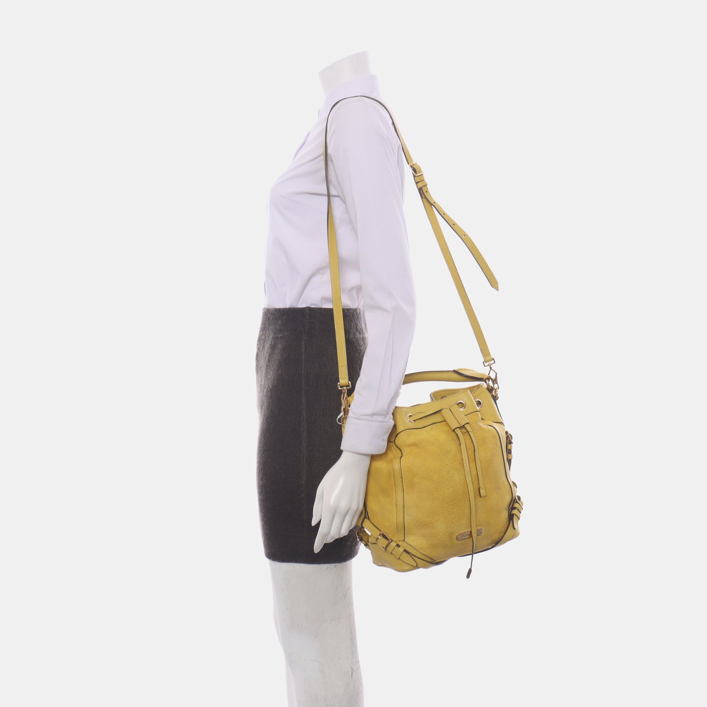 BURBERRY Northfield Yellow Leather Shoulder Bag Tote Golden hardware Removable shoulder strap-(SKU)-14373312