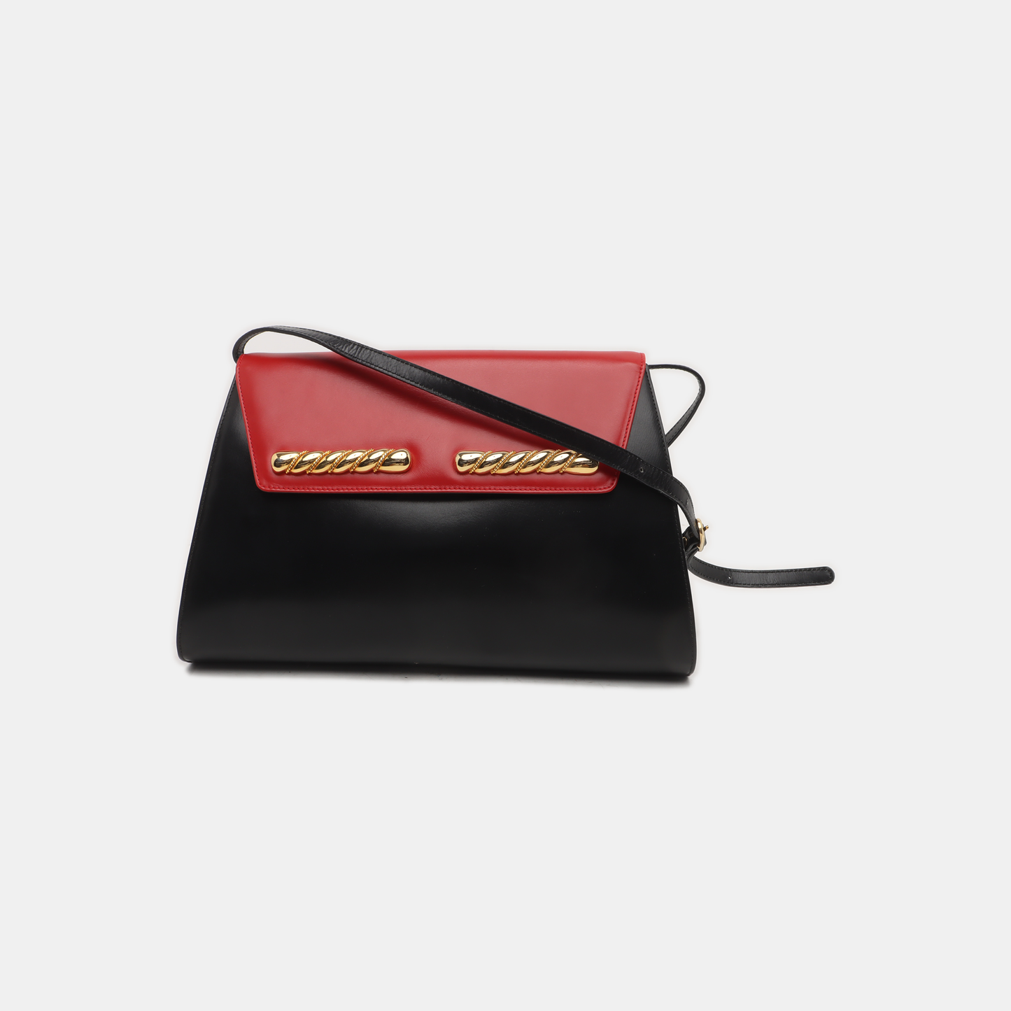 LANVIN Black Cowhide Single Shoulder Bag Crossbody Bag Golden hardware Removable shoulder strap-(SKU)-935604204