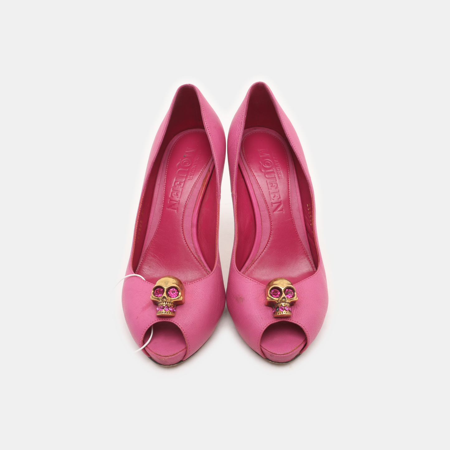 Alexander McQUEEN 36code Pink leather ladies high heels for spring and autumn-(SKU)-938526746