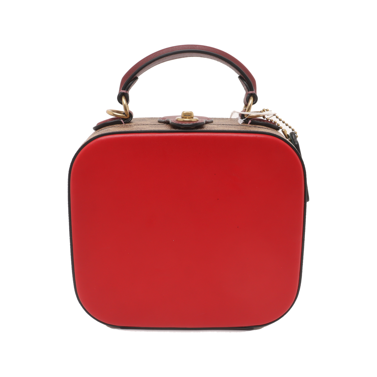 COACH Lunar New Year Red Coated Canvas Monogrammed Print Shoulder Bag Golden hardware Removable shoulder strap-(SKU)-933507798