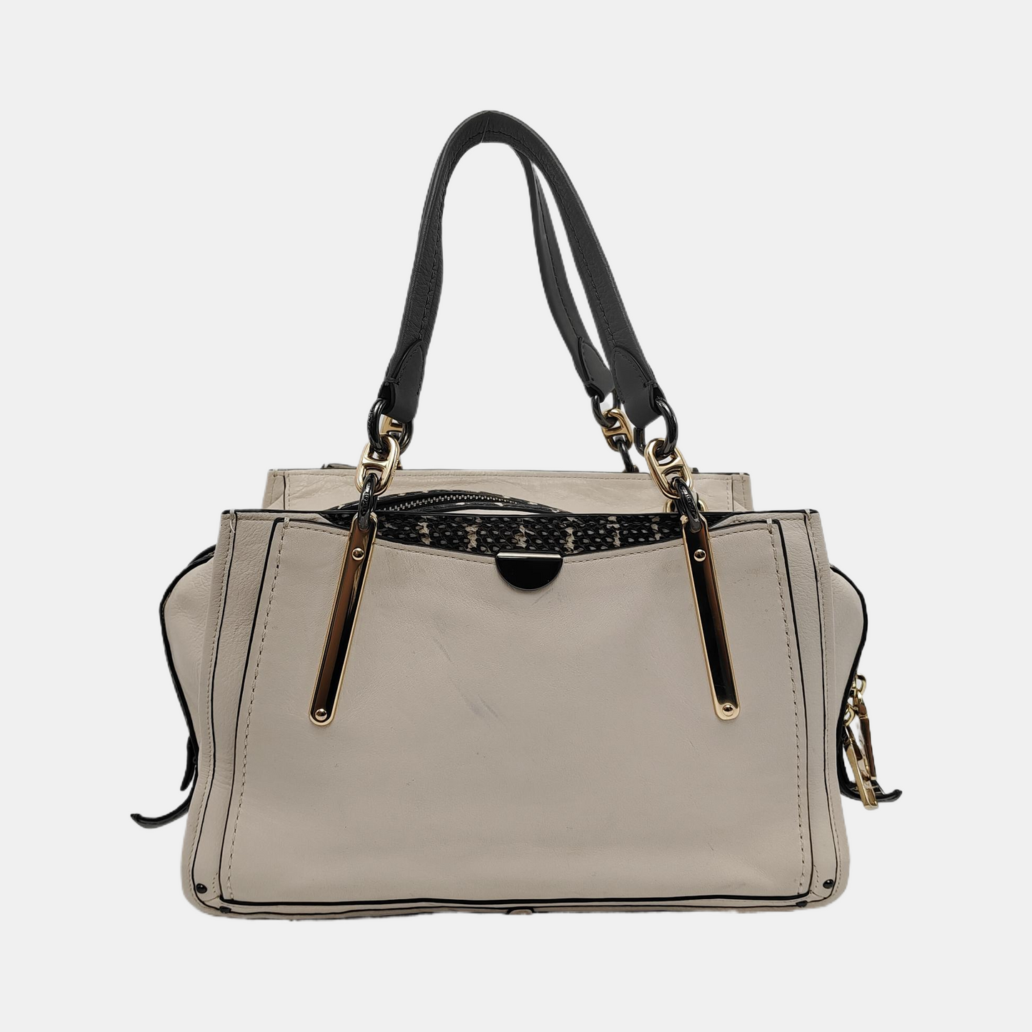 COACH DREAMER Beige Leather Single Shoulder Bag Handbag Crossbody Golden hardware Removable shoulder strap-(SKU)-940749659