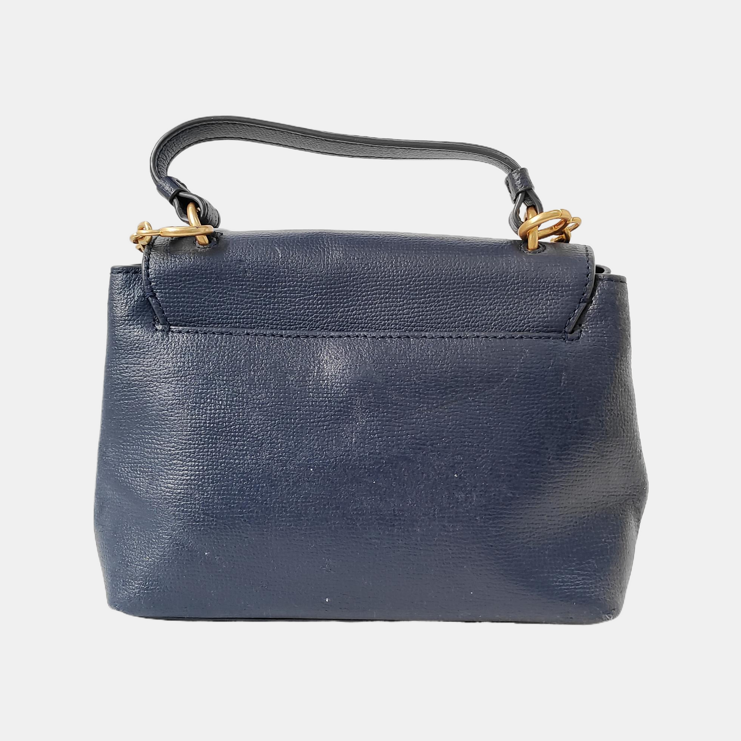 TORY BURCH Chelsea Dark Blue Cowhide Single Shoulder Bag Handbag Golden hardware Removable shoulder strap-(SKU)-942430091