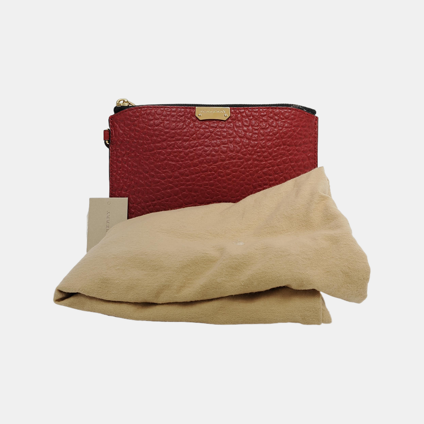 BURBERRY Clifton Red Cowhide Handbag Golden hardware-(SKU)-942447227