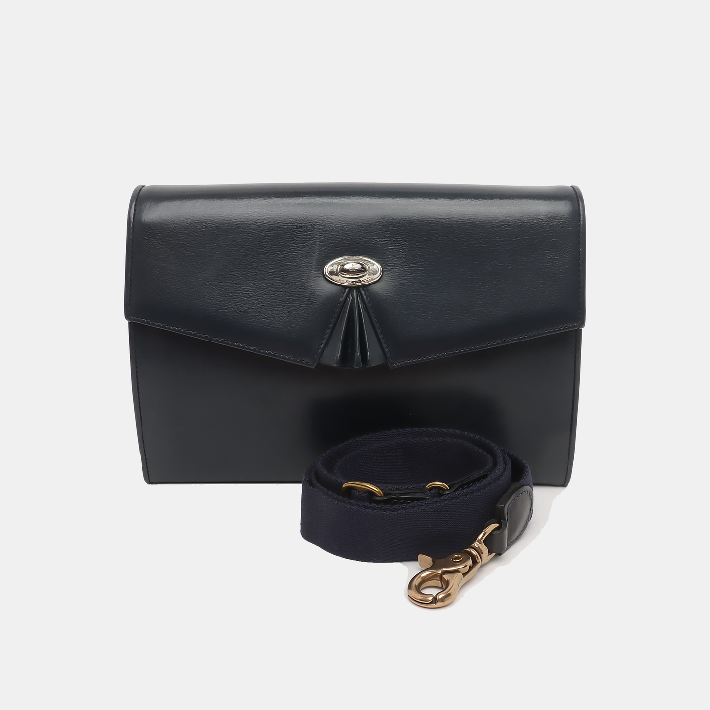 GUCCI Dark blue cowhide shoulder bag Silver Hardware-(SKU)-933996444