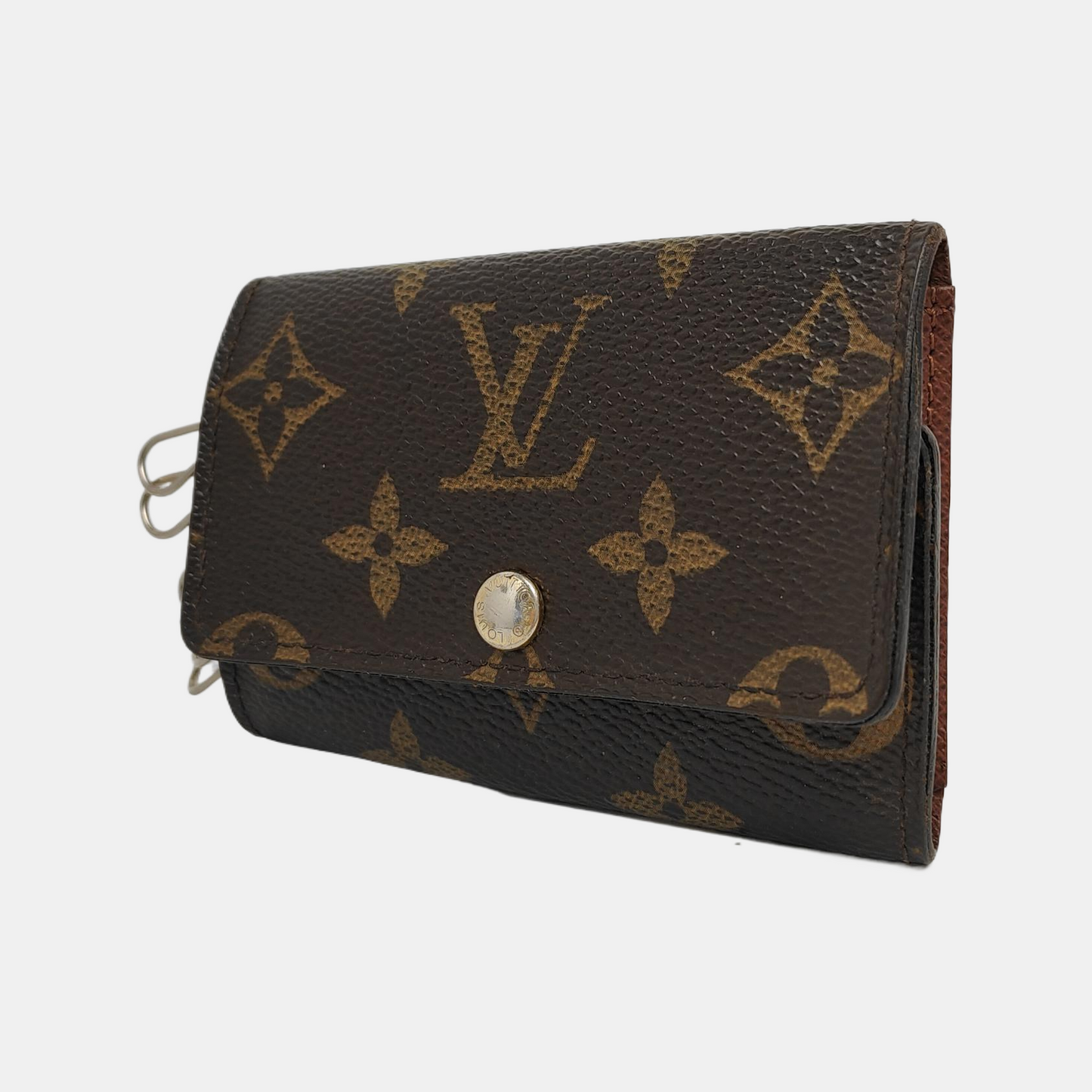 LOUIS VUITTON PORTE MONNAIE Brown Coated Canvas Monogram Key Bag Golden hardware-(SKU)-943902302