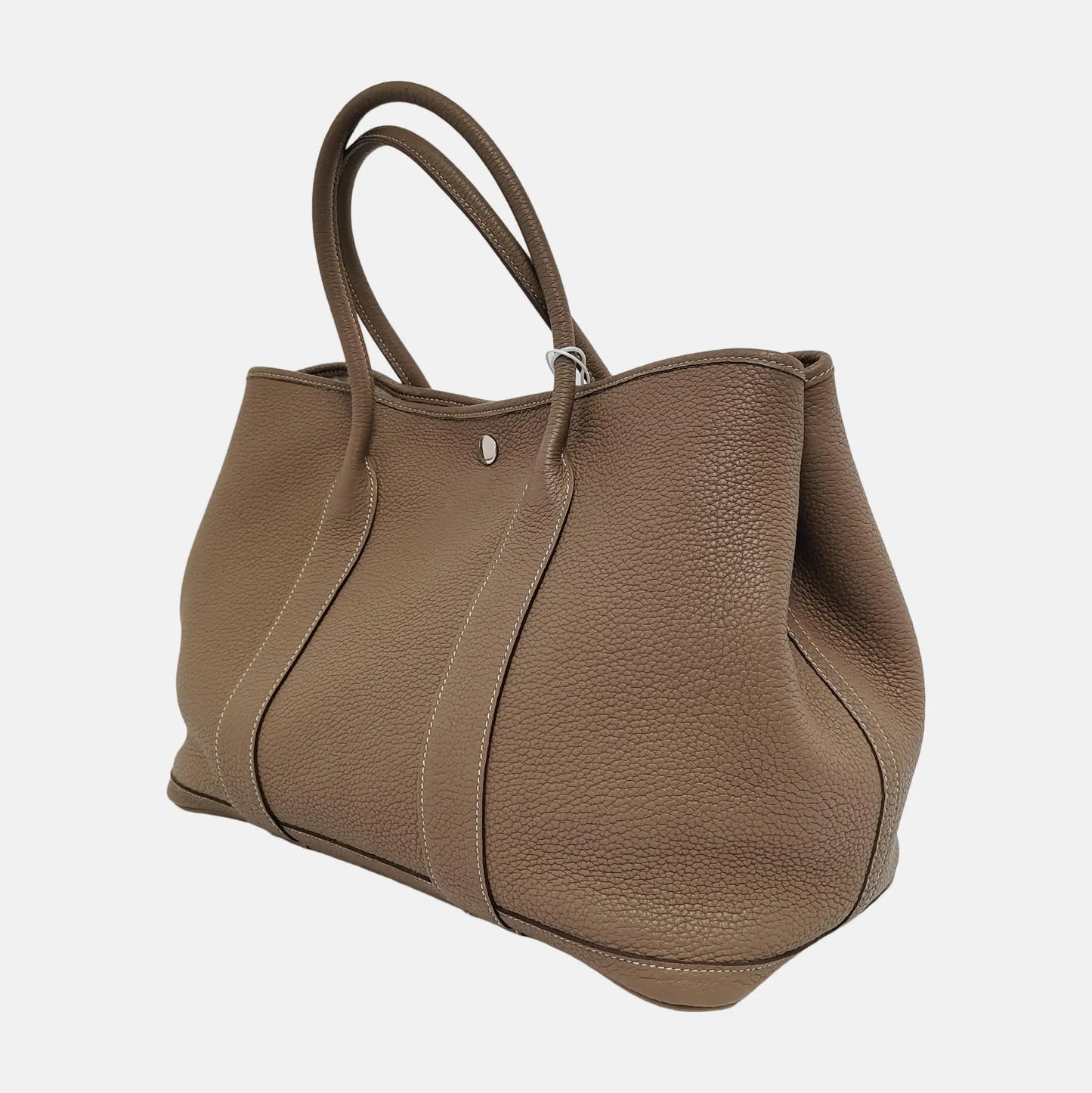 HERMÈS Garden Party 36 Taupe Negonda Calfskin Garden Bag with Detachable Strap, Silver Hardware, A-(SKU)-945825611