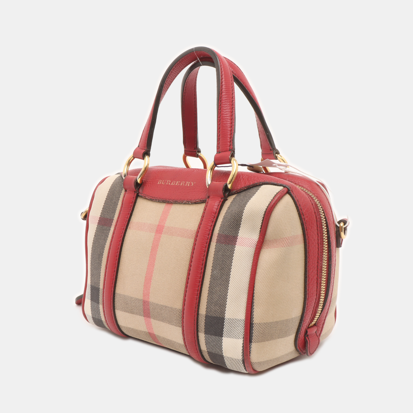 BURBERRY Alchester Brown Canvas Single Shoulder Bag Crossbody Bag Tote Bag Golden hardware Removable shoulder strap-(SKU)-929659819