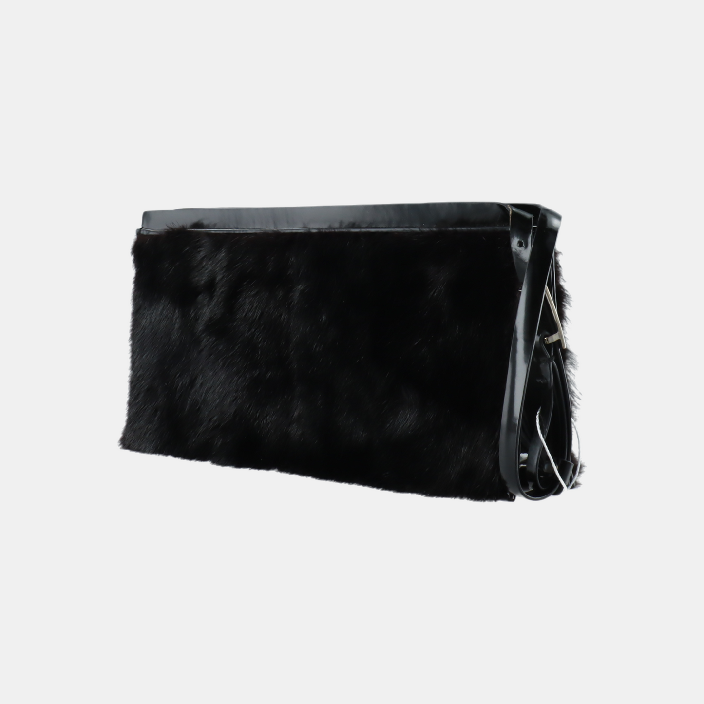 GUCCI Black Fur Handbag Silver Hardware-(SKU)-12419286
