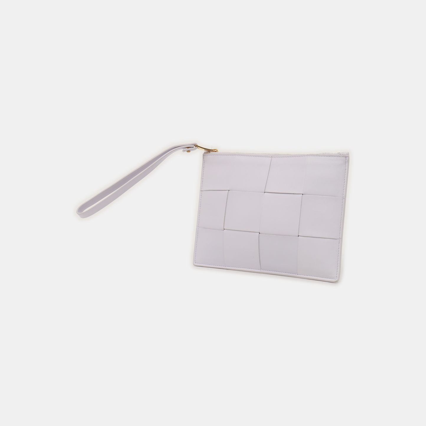 BOTTEGA VENETA Light Purple Sheepskin Braided Clutch Bag Golden hardware-(SKU)-934190707