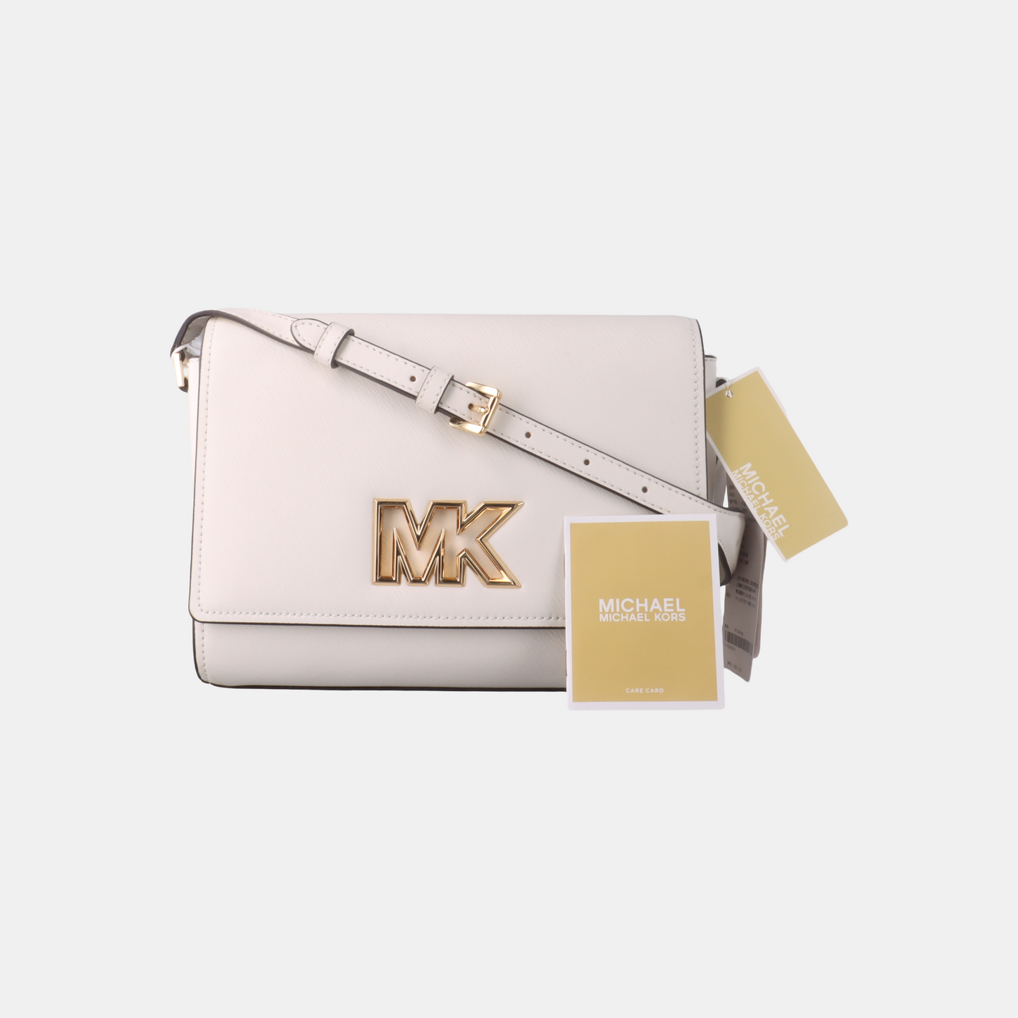 MICHAEL KORS White Leather Single Shoulder Bag Crossbody Bag Golden hardware-(SKU)-936597354