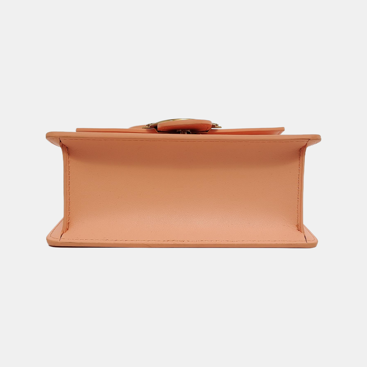 PINKO Tangerine Pink Cowhide Sling Bag Single Shoulder Bag Tote Bag Golden hardware Removable shoulder strap-(SKU)-944691332