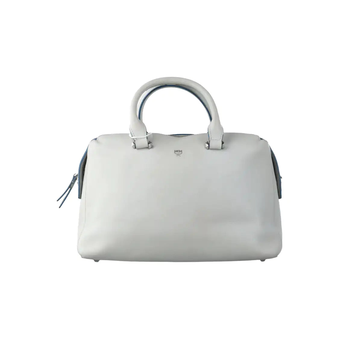 MCM ELLA Light Blue Leather Single Shoulder Bag Silver Hardware Removable shoulder strap-(SKU)-934712148