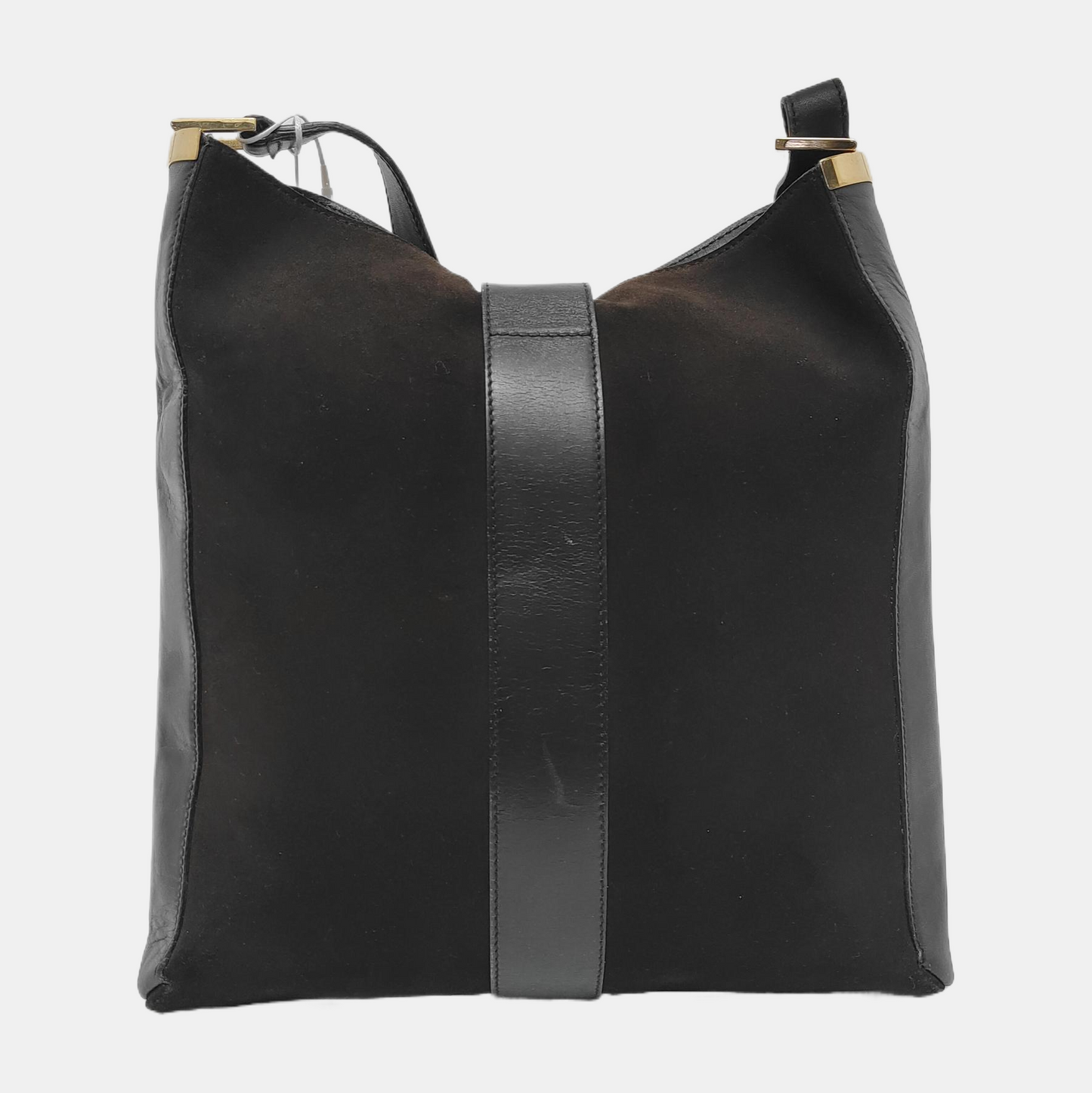 GUCCI Dark Brown Velvet Leather Single Shoulder Bag Tote Bag Golden hardware-(SKU)-940165554