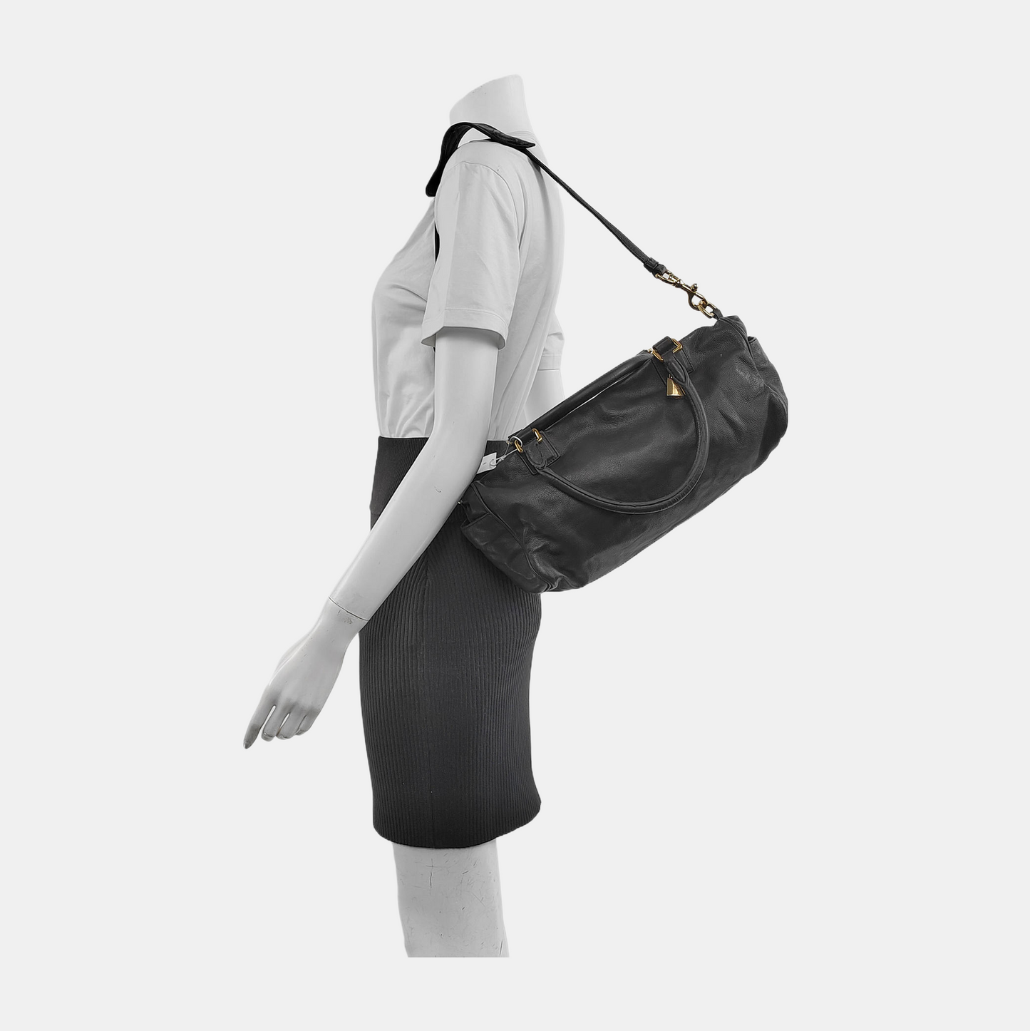 LOEWE Dark Purple Cowhide Single Shoulder Bag, Handbag Golden hardware Removable shoulder strap-(SKU)-13379817