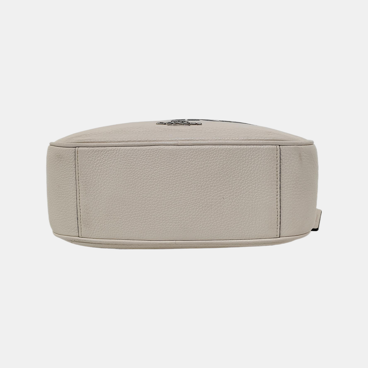 COACH Camera Bag White Leather Print Crossbody Single Shoulder Bag Silver Hardware Removable shoulder strap-(SKU)-941273974