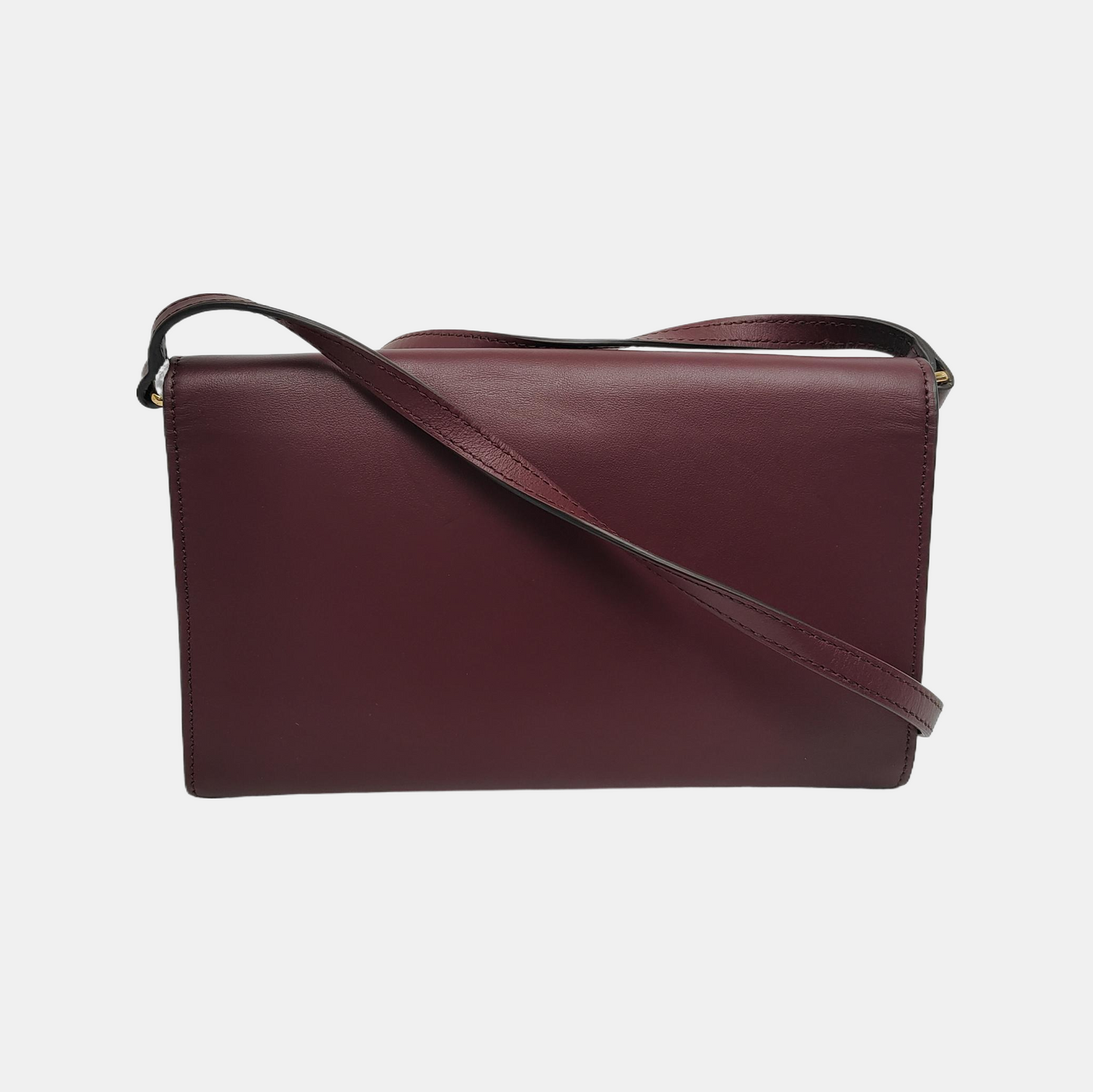 BURBERRY Plum red cowhide printed single shoulder bag crossbody bag Golden hardware Removable shoulder strap-(SKU)-942304751