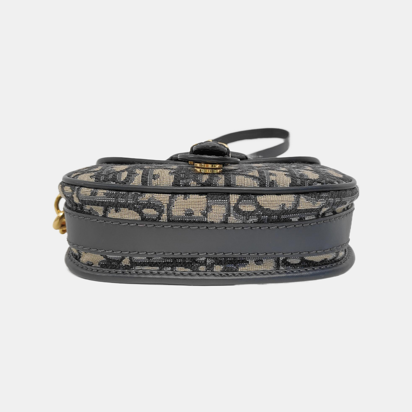 DIOR Bobby Small Blue Canvas Monogram Single Shoulder Bag Tote Bag Crossbody Bag with Gold Hardware Removable Strap-(SKU)-945284031