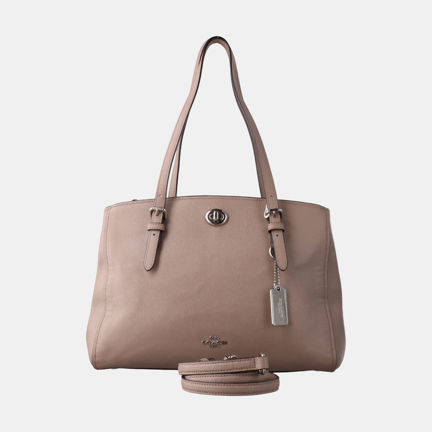 COACH RHYDER Gray Leather Carriage Single Shoulder Handbag Silver Hardware shoulder straps-(SKU)-932590203