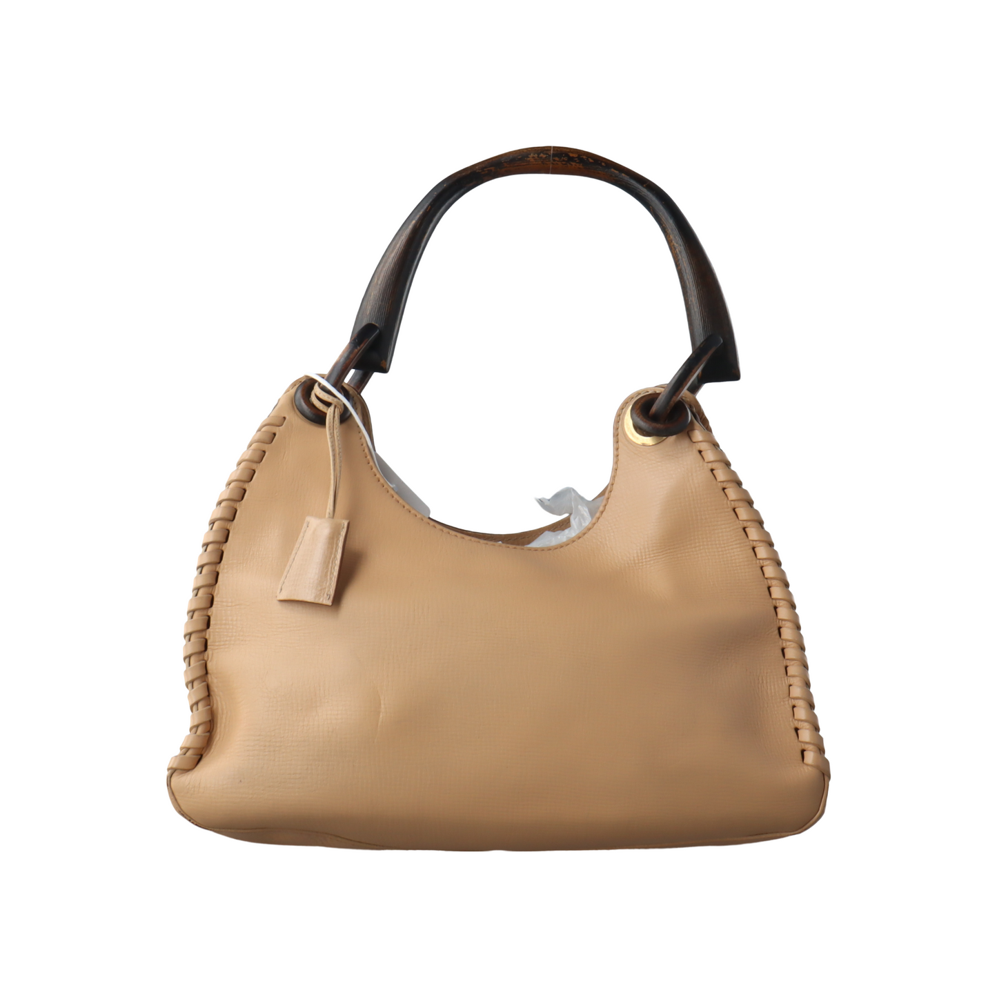 GUCCI Khaki Cowhide Braided Handbag Golden hardware-(SKU)-13379902
