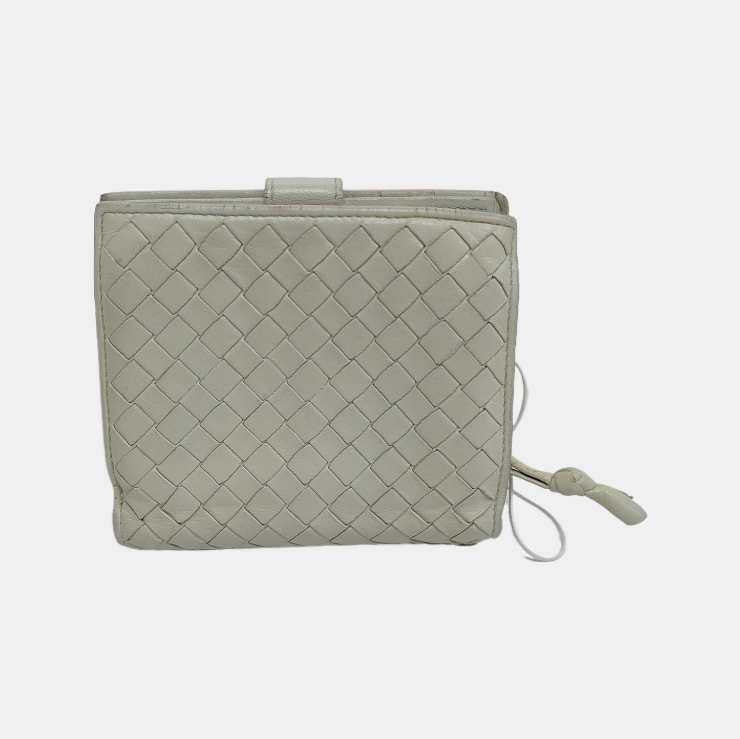 BOTTEGA VENETA White Cowhide Braided Wallet-(SKU)-945082548
